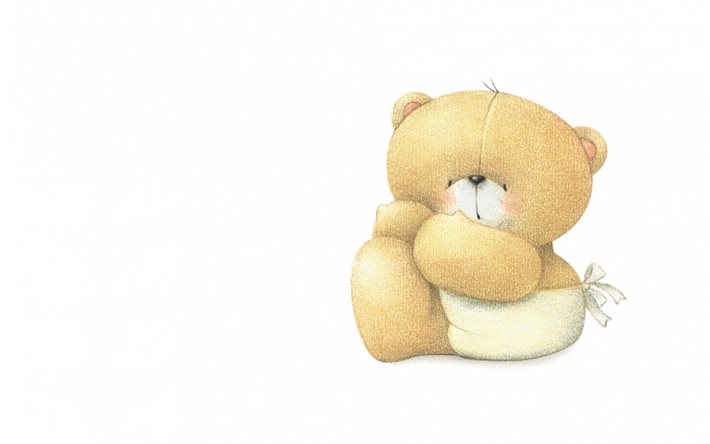 teddy bear, minimal, cute animals, white backgrounds, plush toys, cute bear