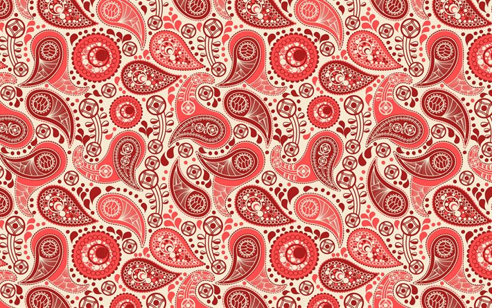 paisley red ornament texture, Persian texture, paisley texture, paisley pattern, Buta ornament texture