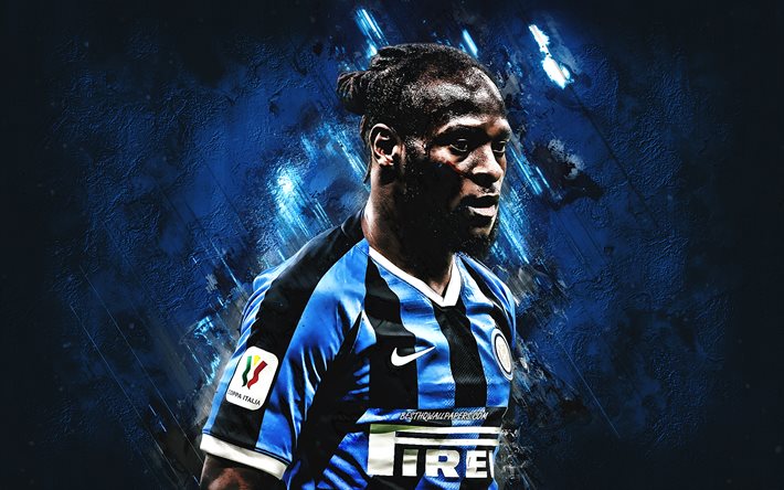 victor moses, inter mailand, nigerianischer fu&#223;ballspieler, serie a, fc internationale, football, blue stone background