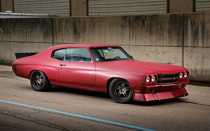 Chevrolet Chevelle SS 396, 1969, retro cars, red coupe, tuning Chevelle, custom Chevelle, american vintage cars, Chevrolet