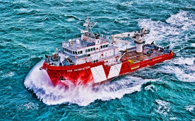 Vos Memnuniyeti, fırtına, deniz, offshore tedarik gemileri, gemiler, HDR, Memnuniyeti Gemi Vos