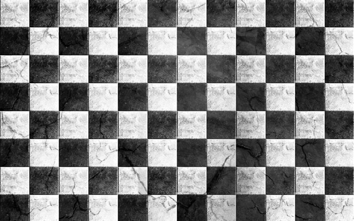 checkerboard, checkered flag, grunge backgrounds, chess board, black and white squares, grunge art, squares patterns