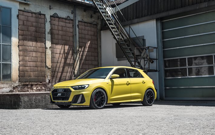 ABT, Audi A1, 2020, vista de frente, exterior, optimizaci&#243;n A1, personalizada A1, amarillo de nuevo, los coches alemanes, el Audi