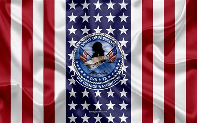 USS George Washington Emblem, CVN-73, American Flag, US Navy, USA, USS George Washington Badge, US warship, Emblem of the USS George Washington