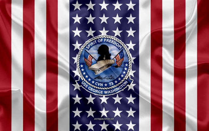 USS George Washington, Emblema, CVN-73, Bandiera Americana, US Navy, USA, la USS George Washington, Badge, NOI da guerra, Emblema della USS George Washington