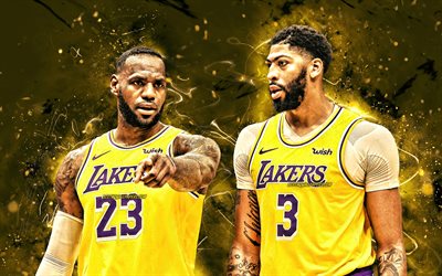 Download wallpapers Lebron James and Anthony Davis, 2020, Los Angeles ...