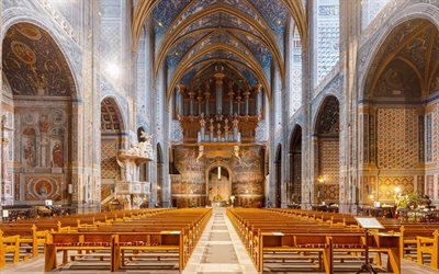 sainte-cecile kathedrale von albi, innenansicht, innenraum, albi, kathedrale, kirche, provinz von tolouse, frankreich