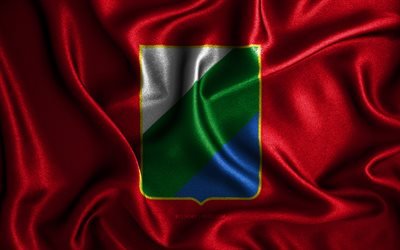Abruzzo flag, 4k, silk wavy flags, Italian regions, Flag of Abruzzo, fabric flags, 3D art, Abruzzo, Regions of Italy, Abruzzo 3D flag