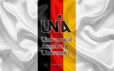 University of Augsburg Emblem, German Flag, University of Augsburg logo, Augsburg, Germany, University of Augsburg