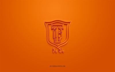 Tivoli Gardens FC, creative 3D logo, orange background, Jamaican football club, National Premier League, Kingston, Jamaica, 3d art, football, Tivoli Gardens FC 3d logo