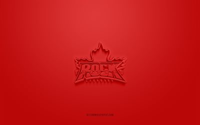 toronto rock, logo 3d creativo, sfondo rosso, national lacrosse league, emblema 3d, squadra canadese di box lacrosse, nll, toronto, canada, usa, arte 3d, lacrosse, logo toronto rock 3d