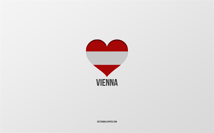 eu amo viena, cidades austr&#237;acas, dia de viena, fundo cinza, viena, &#225;ustria, bandeira austr&#237;aca cora&#231;&#227;o, cidades favoritas, amor viena