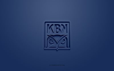 Kristiansund BK, creative 3D logo, blue background, Eliteserien, 3d emblem, Norwegian football club, Norway, 3d art, football, Kristiansund BK 3d logo