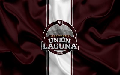 Algodoneros de Union Laguna, 4k, Mexican baseball club, logo, silk texture, LMB, emblem, burgundy flag, Mexican Baseball League, Triple-A Minor League, Torreon, Mexico