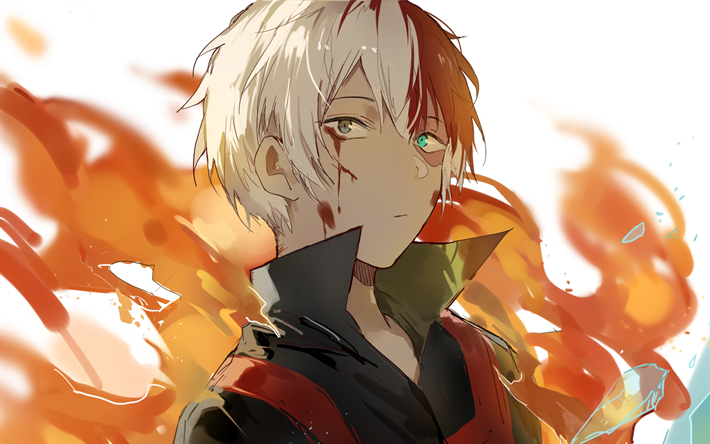 Shouto Todoroki, fogo, manga, Meu Her&#243;i Academia, arte, Boku n&#227;o Hero Academia