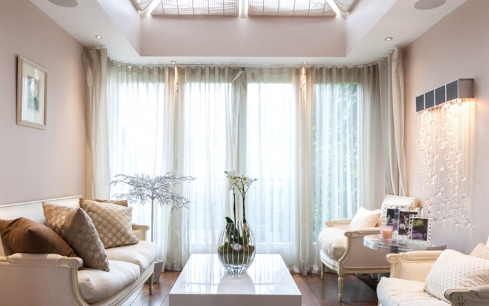 hermosa elegante interior, sala de estar, tonos beige, estilo cl&#225;sico, proyecto, blanco brillante de la tabla