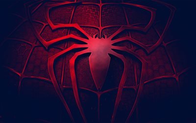 Spider-Man, logo, 3d, art, darkness