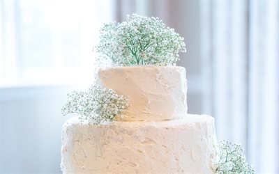 ウェディングケーキ, 花飾り, 結婚, ケーキ, お菓子