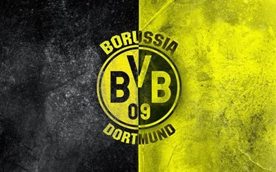 Borussia Dortmund, football club, soccer, grunge, Bundesliga, BVB 09