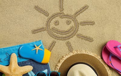 viajes de verano, playa, arena, accesorios de playa, viajar