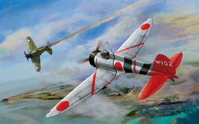 Mitsubishi A5M, Polikarpov I-16, la segunda guerra mundial los aviones, cazas, Aviones de la segunda Guerra Mundial, los aviones Militares