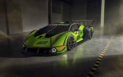 Lamborghini Essenza SCV12, 2021, 4k, exterior, vista frontal, verde Essenza, carro esportivo verde, ajuste Essenza, italiana de carros esportivos, Lamborghini