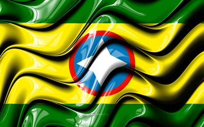 Bucaramanga Flag, 4k, Cities of Colombia, South America, Day of Bucaramanga, Flag of Bucaramanga, 3D art, Bucaramanga, colombian cities, Bucaramanga 3D flag, Colombia