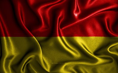 パーダーボルンの旗, 4k, シルクの波状の旗, ドイツの都市, パーダーボルンの国旗, ファブリックフラグ, パーダーボルンの日, 3Dアート, パーダーボルンCity in Germany, ヨーロッパ, パーダーボルン 3D フラグ, ドイツ