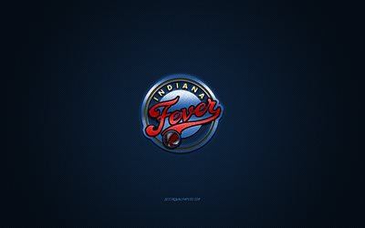 Indiana Fever, American basketball club, WNBA, blue logo, blue carbon fiber background, basketball, Indiana, USA, Indiana Fever logo