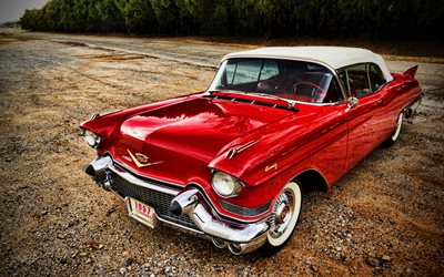 Cadillac Eldorado, retro cars, 1957 cars, american cars, HDR, 1957 Cadillac Eldorado, Cadillac