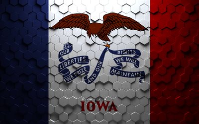 Iowa bayrağı, petek sanatı, Iowa altıgenler bayrağı, Iowa, 3d altıgenler sanatı