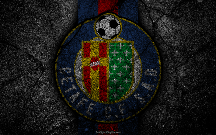 Getafe, logo, art, La Liga, jalkapallo, football club, LaLiga, grunge, Getafe FC
