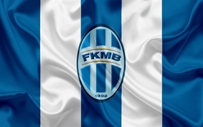 Mlada Boleslav, Football Club, Czech Republic, emblem, logo, blue silk flag, Czech Republic Football Championship