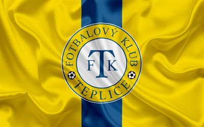 Teplice, Football club, Czech Republic, emblem, logo, yellow silk flag, Czech football championship