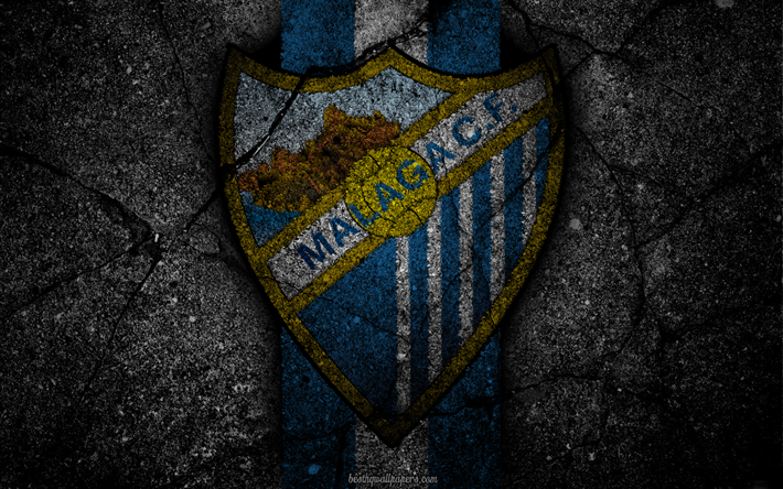 Malaga, logo, art, La Liga, soccer, football club, LaLiga, grunge, Malaga FC