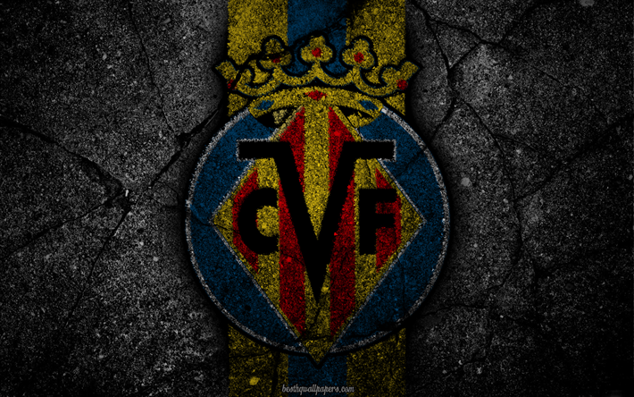 O Villarreal, logo, arte, La Liga, futebol, clube de futebol, LaLiga, grunge, O Villarreal FC