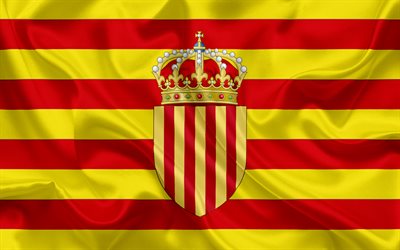 wappen von katalonien, europa, fahne von katalonien, spanien, katalonien