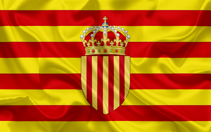 Vaakuna Katalonia, Euroopassa, lippu Katalonian, Espanja, Katalonia
