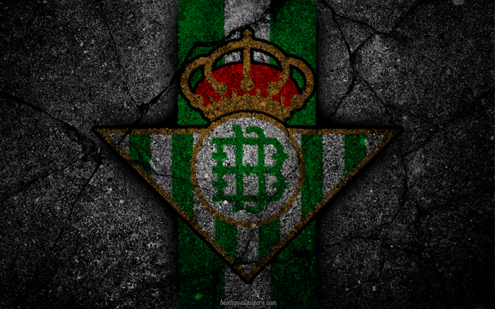 Betis, logo, l&#39;arte, La Liga, calcio, football club, LaLiga, grunge, Betis FC