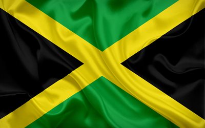 Jamaicanska flaggan, Jamaica, V&#228;stindien, flagga av Jamaica
