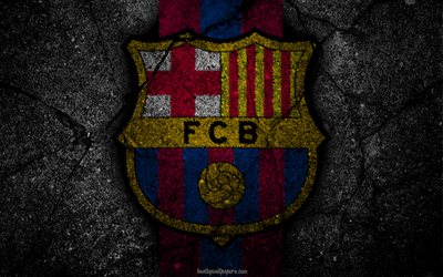 Barcelona, logo, FCB, La Liga, soccer, football club, LaLiga, grunge, FC Barcelona
