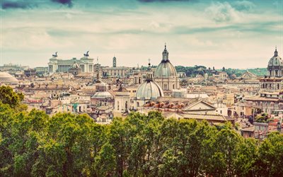 İtalya, eski mimari, kentsel panorama İtalya, Avrupa, Roma, şehir, başkent