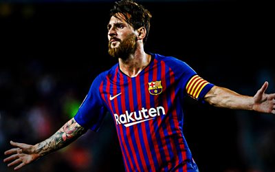 Lionel Messi, 4k, meta, estrelas do futebol, partida, O Barcelona FC, Messi, futebol, jogadores de futebol, Barca, Leo Messi, Jogador de futebol argentino
