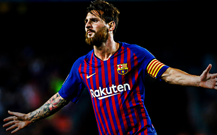 Lionel Messi, 4k, gol, futbol yıldızları, ma&#231;, FC Barcelona, Messi, futbol, futbolcular, Barca, Leo Messi, Arjantinli futbolcu
