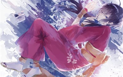 Bungou Kulkukoiria, Kyouka Izumi, anime merkki&#228;, art, Japanilainen manga, punainen kimono