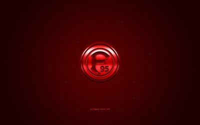 Fortuna Dusseldorf, club de football allemand, de la Bundesliga, logo rouge, rouge de fibre de carbone de fond, football, D&#252;sseldorf, Allemagne, Fortuna D&#252;sseldorf logo