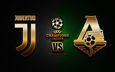 Juventus vs Lokomotiv Moskova, Group D Şampiyonlar Ligi, UEFA, sezon 2019-2020, altın, logo, Juventus, Lokomotiv Moskova FC, Juventus vs Lokomotiv Moskova FC