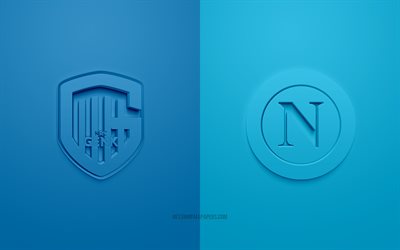 Genk vs Napoli, Champions League, 2019, promo, football match, Group E, UEFA, Europe, KRC Genk, Napoli, 3d art, 3d logo