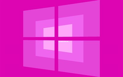4k, Windows10紫色のロゴ, 最小限の, の, 紫色の背景, 創造, ブランド, Windows10のロゴ, 作品, Windows10