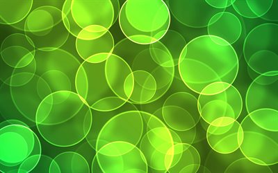 green glare, 4k, creative, green abstract background, abstract art, background with glare, green circles